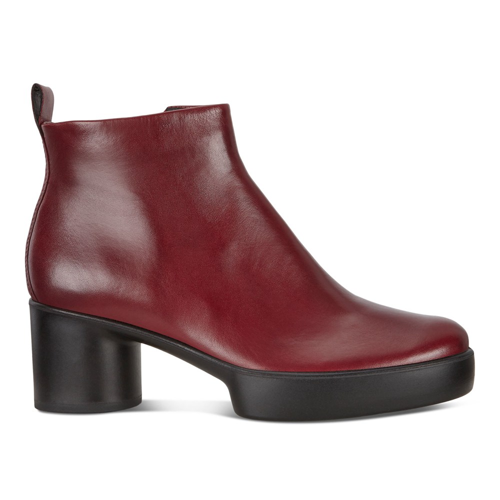 ECCO Womens Boots Burgundy - Shape Sculpted Motion 35 - IBF-789032